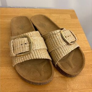Women's Tan Slide Sandals